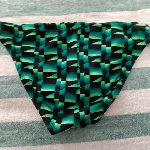 (*) VINTAGE 1" SIDES SPEEDO SWIM BRIEF, SIZE 30", BLACK & GREEN - (Pre-owned) - Picture 2 of 8
